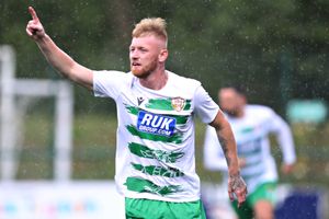 Star striker Brad Young scored in a Champions League first qualifying round victory over Montenegrin champions Decic before being sold to Saudi Arabian side Al-Orobah in a record £190,000 deal which TNS have had to involve Fifa in after payment deadlines were missed (Pic by Sam Eaden/FAW)