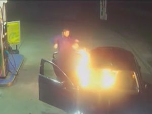 Supporting image for story: ‘Evil and malicious’ pair jailed for setting fire to taxi at petrol station