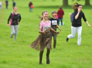 Many of the runners were left covered in mud after the course