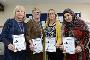 The Wellbeing Independence Partnership team at Telford and Wrekin Council for Voluntary Service. Pictured from left, Linda Boddison, Jan Evans, Julie Arnold and Isam Shaheen