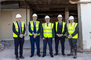 The Telford Theatre project has received a Government seal of approval. Pictured (left to right): James Dunn, T&W Council’s Director for Prosperity and Investment, Shaun Davies MP for Telford, Steve Reed Secretary of State for Housing, Communities and Local Government, Council leader Lee Carter, and David Sidaway, T&W Council Chief Executive.
