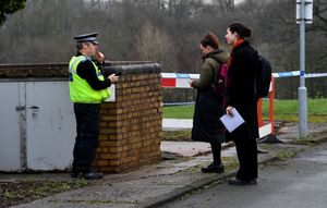 The scene at Smestow Academy, Wolverhampton, after a body was found on the school grounds.