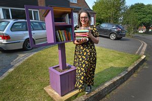 Kate Crook has created a 'little library' cabinet outside her house for members of the public to exchange books