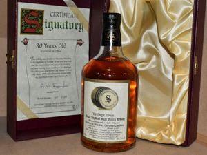 This bottle of Signatory Vintage 1966 Single Highland Malt Whisky Macallan Glenlivet Distillery sold for £1,300 at auction.