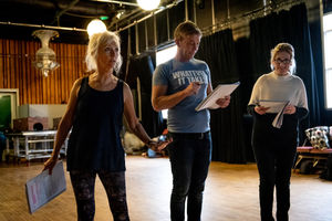Debbie McGee, Richard Cadell and Gill Jordan. Photo by Graeme Braidwood