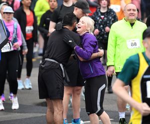 Runners were on hand to offer support for one and other