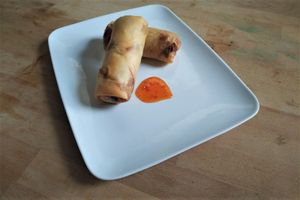 Fat spring rolls with sweet chilli dip