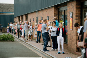 Queues outside Cousins in Shrewsbury, previously Alan Ward furniture shop