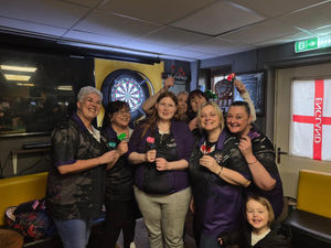 Lady T's celebrate their first win in the Wednesfield Sunday League