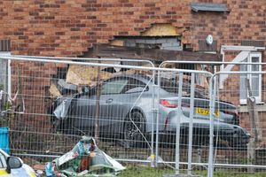 A BMW car smashed into a house in Ketley, Telford