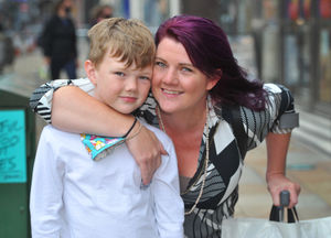Samantha Dale and son Will, aged seven, from Codsall  