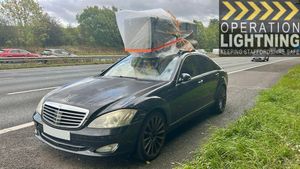 Dangerous and dodgy delivery method spotted on motorway