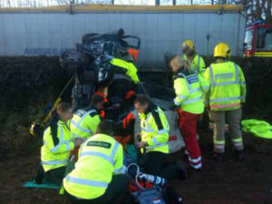 Supporting image for story: Woman in her 20s airlifted to hospital after crash on Shropshire border