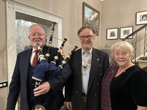 Andy Young, Steve Jerman & Cathy Osselton celebrate Burns Night 