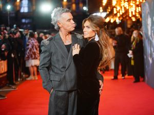 Robbie Williams and Ayda Field attending the European premiere for Better Man (Jeff Moore/PA)