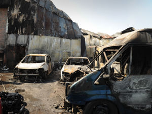 Supporting image for story: Shifnal industrial unit collapses and vehicles destroyed in severe blaze - with video and pictures