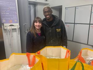 Supporting image for story: Star Wolves defender Toti Gomes drops off donation to homeless charity