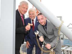 Supporting image for story: Golden bolt marks topping out of Three Snowhill office scheme in Birmingham