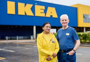 Bill Rogers and Champa Patel are two of the oldest employees working at Ikea in the UK. Photo: Ikea.