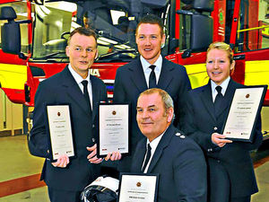 Supporting image for story: Fall rescue crew get awards after scaffolding rescue