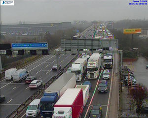 Heavy traffic could be seen on the M6 near to Junction 7 following the crash