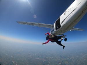 Emily's freefall begins! Picture: Simon Wilkinson