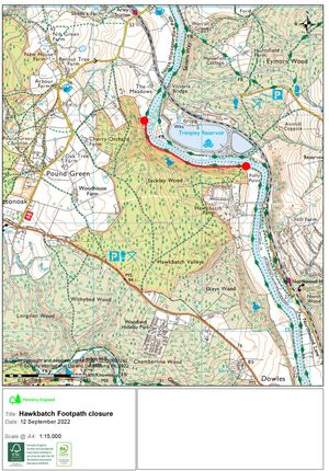 The affected section of the path