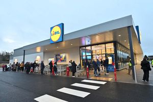 A queue formed outside Telford's newest Lidl store ahead of opening