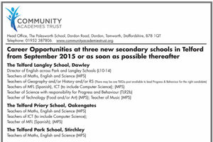 Telford schools' new names revealed in advert