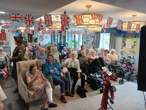 Residents of Dora Rose enjoying the VE Day celebrations