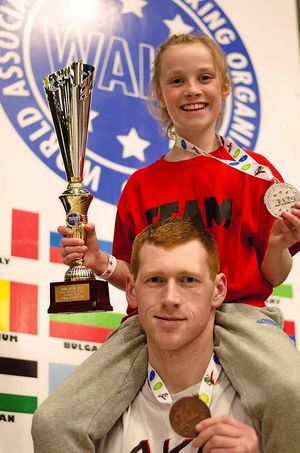Shropshire star – double gold winner Helena Blain with Chris Aston.