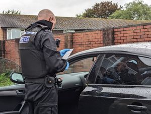 A car was searched following the raid