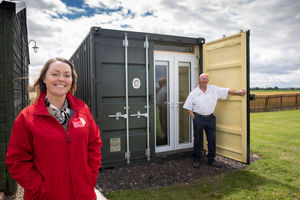 Lisa James, of Container Sales Centre, and Nigel Chesters, of Chesim Air Ltd, at Sleap Airfield