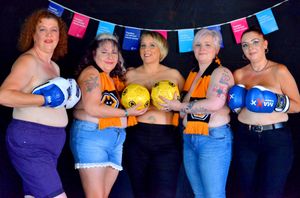 The ladies pose at Bilston Labour Club