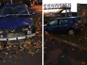 Supporting image for story: Wreckage left at Welshpool Railway Station after smash on car park