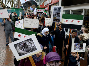Supporting image for story: 200 demonstrate in Shrewsbury against Syria conflict - with video and pictures 