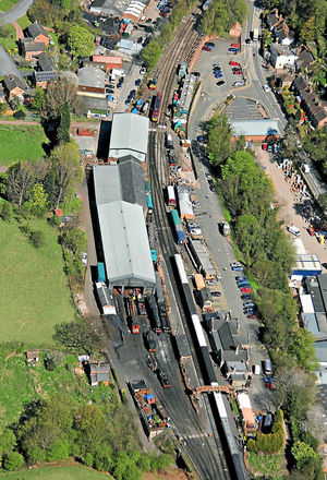 The yards at the Severn Valley Railway show a hive of activity