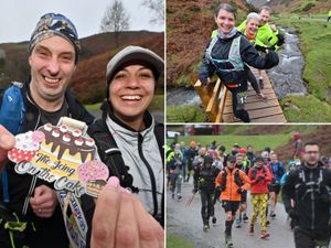 Supporting image for story: In pictures: Marathoners face tough climbs and wintry weather as trail running event returns to the Long Mynd