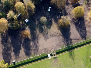 Supporting image for story: Drone photos show muddy state of Himley Hall and Park grounds after ever-popular bonfire event