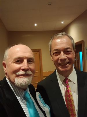 Brian Evans (chair of the North Shropshire branch of Reform UK) with Reform UK leader, Nigel Farage. Picture: Reform UK
