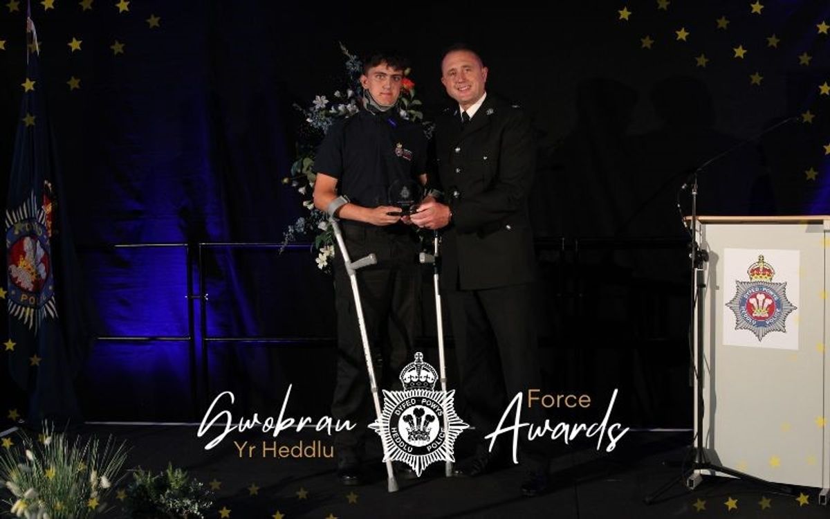 Courageous Newtown police cadet wins award for his actions which led to the arrest of a prolific offender