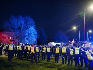 Supporting image for story: Anti-immigration demonstration outside block of flats after Calder incident