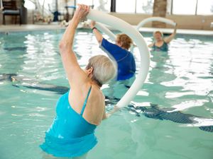 Women at aqua aerobics