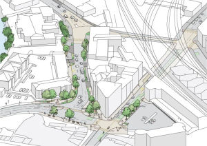 How Shrewsbury station gyratory will look after the works. Picture: Shropshire Council.