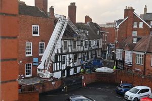 Shrewsbury Centre fire, scene of a fatality.