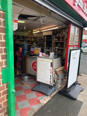 Damage to the front of a shop. Credit: @WednesfieldWMP