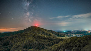 Have and have nots? The Wrekin in Shropshire, with the lights of the urban West Midlands appearing from behind