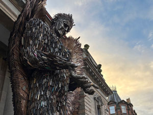 Supporting image for story: Shropshire's Knife Angel crosses the border into Scotland for the first time