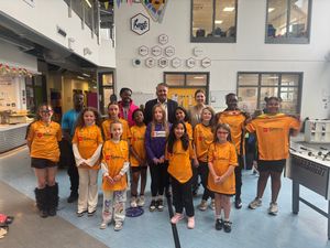 Ash Raju and The Way Youth Zone's football team