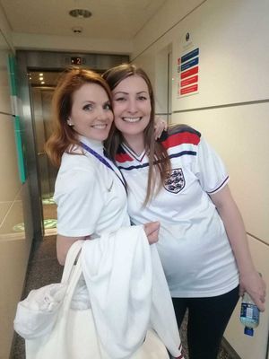 Emma with her childhood hero.